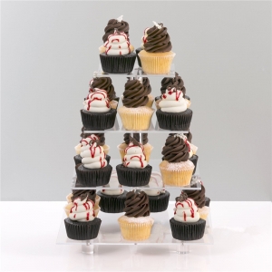 kundenspezifische Reihen Acryl Cupcake stehen Display 