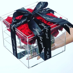 duleux schönes geschenk plexiglas 16 rose blume box 