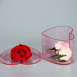 rosa Farbe Herzform Plexiglas Blumenkasten