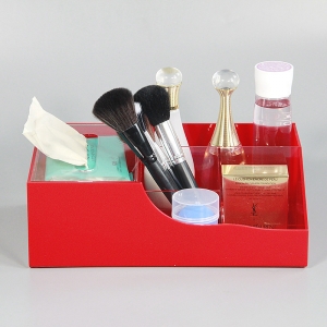 Benutzerdefinierte rote Acryl Hautpflege Produkte anzeigen 