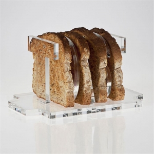 Toasthalter aus klarem Acrylbrot 