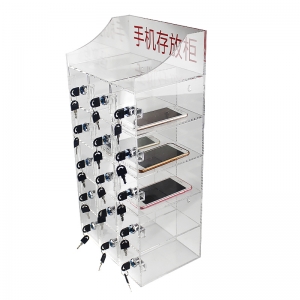 15 Schlitze transparente klare Acryl-Telefon-Aufbewahrungsbox Plexiglas-Vitrine mit Schloss 