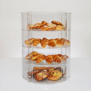 yageli Fabrik benutzerdefinierte Acryl Lebensmittel Vitrine Brot Lagerung Display-Ständer 
