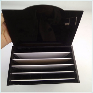 benutzerdefinierte schwarz Acryl 15 Fliesen Wimpernverlängerung box 