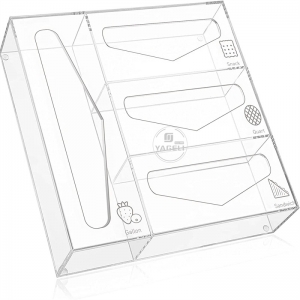 4 Fächer Wandmontierter Acryl-Druckverschlussbeutel-Aufbewahrungsspender
 