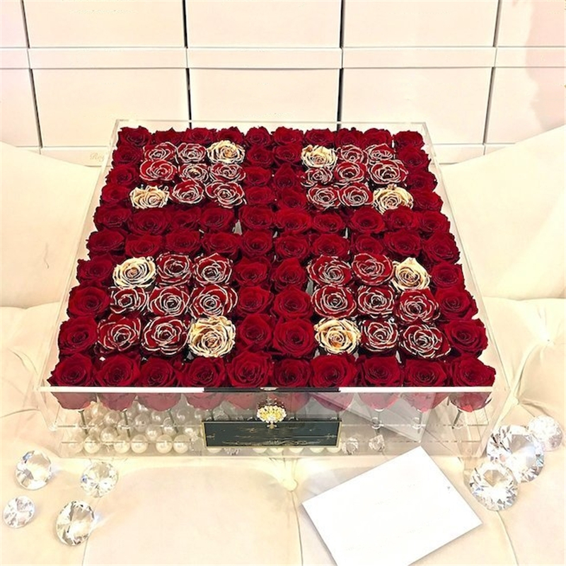 Rosenbox aus Acryl mit 100 Löchern