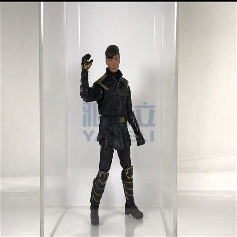 4x4x4 inch 4 Inch Dustproof Showcase with Black Velvet Base for Dolls Figures QIMOND Display Case for Collectibles Secure Assemble Cube Acrylic Box for Display with Lip
