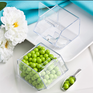 Perfekte Mini-Acryl Hochzeit Süßigkeiten-Box mit Klappdeckel 