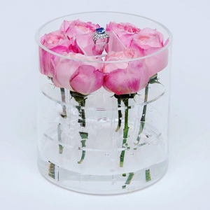 kundenspezifisches design acryl blumenstrauß rosen verpackung box 