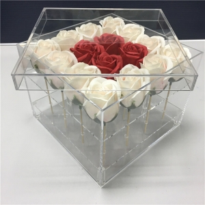kundenspezifisches design acryl blumenstrauß rosen verpackung box 