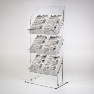 3-stufiger Acrylbodenständer pmma Zeitungsständer 
