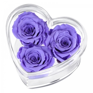 Herz-förmige 6-Loch Acryl rose Blume Plexiglas-box Geschenk-box 
