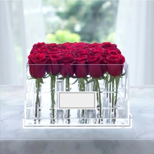 benutzerdefinierte klare 25-Loch-Acrylbox für Blumen 