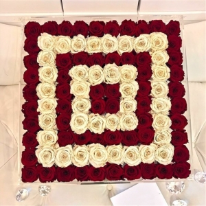 große 100-Loch-Acryl-Rosenblumenbox für Geschenk 