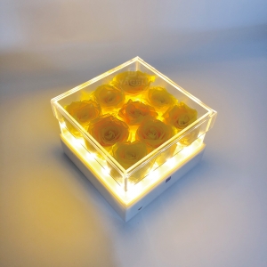  Yageli neue Luxus Acryl Blumenkasten Weihnachtsgeschenkbox mit LED-Licht 