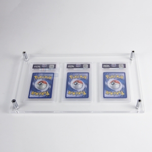 Wand montiert UV-Proof Acryl 3 Stück PSA Graded Card Stand 