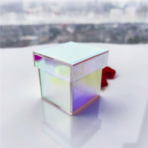 Großhandel Rainbow Perspex Eternal Rose Case Acryl Blume Box 