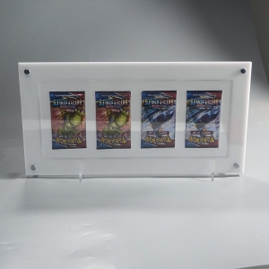Großhandel weiße Desktop-Wandmontage Pokemon Acryl Booster Pack Rack 