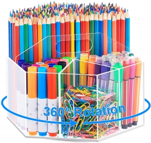 Desktop-Acryl-Stifthalter Stift-Organizer mit 5 Fächern Stifthalter 