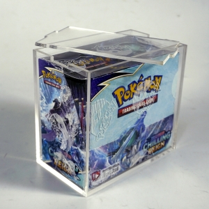 Transparente Pokemon Acryl Booster Case Spielbox mit integriertem Deckel 