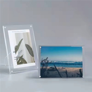 Desktop klarer 8x10 Lucite-Bilderrahmen Acryl-Fotorahmen mit Ständer
 