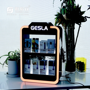 glattes LED-Licht 3 Ebenen klarer Acryl-E-Zigaretten-Vape-Ausstellungsständer
 