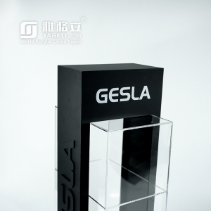 Luxuriöser 3-stufiger schwarzer Acryl-E-Zigaretten-CBD-Vape-Öl-Ausstellungsständer
 