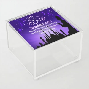 transparente grafikdesign ramadan muslimische acrylboxen mit deckel
 