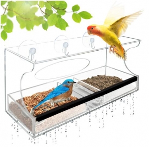 Vogelhäuschen mit durchsichtigem Kunststofffenster 