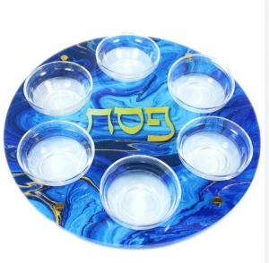Moderner Pessach-Seder-Teller aus Acryl von Judaica 