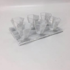 Lucite Acryl-Schnapsglas-Set für jüdisches Geschenk 