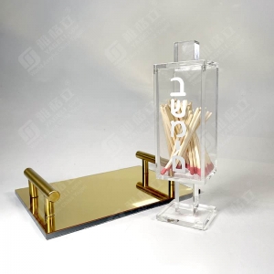 Personalisierter Judaica Shabbat Lucite-Match-Besamim-Halter 