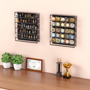 Wandmontierter Acryl-Vitrinenschrank für militärische Challenge-Münzen 