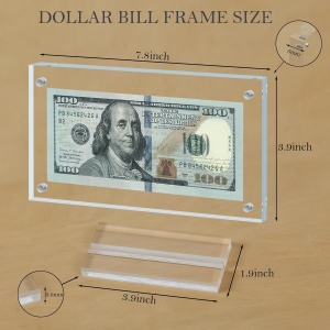 Dollar-Schein-Rahmen-Display, Acryl-Dollar-Scheinhalter
