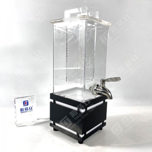 Transparenter, maßgeschneiderter Getränkespender aus Acryl mit Zapfhahn und LED-Licht 