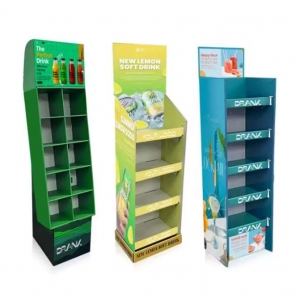 Freistehendes Werbedisplay aus Papier und Pappe 