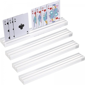 Double Slots Clear Clear Acryl -Spielkartenlagerregal 