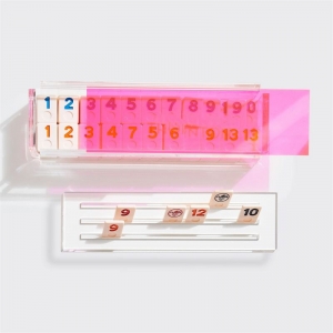 Buntes Clear Lid Acryl Rommé Tile Game Set 