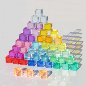 Quadrat 2,5 cm Regenbogen durchscheinende Luxus -Acrylbausteine 