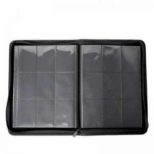 Customized Black 9 Pocke PU Trading Card Toploader Binder 
