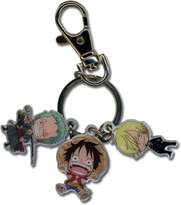 One Piece Ruffy, Zoro, Sanji Metall-Schlüsselanhänger 