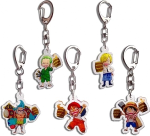 One Piece Ruffy, Zoro, Sanji Metall-Schlüsselanhänger