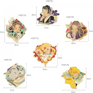 Buntes Anime-Schlüsselanhänger-Set aus Legierung 
