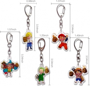 One Piece Ruffy, Zoro, Sanji Metall-Schlüsselanhänger 