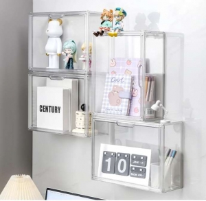 Transparente Vitrine mit 3 Ebenen für Figuren 