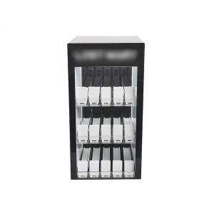 Schwarzer 3-stufiger Vape-Schrank aus Plexiglas für E-Zigaretten 