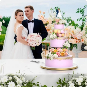 Runder Kuchenständer aus klarem Acryl zum Selbermachen für Partys 