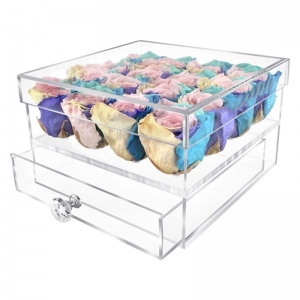 Acrylbox für konservierte Rosen