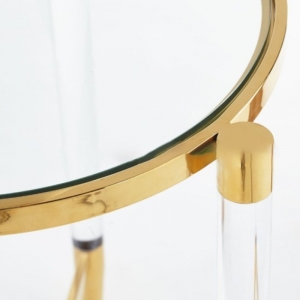 Moderner runder Couchtisch mit Glasplatte 