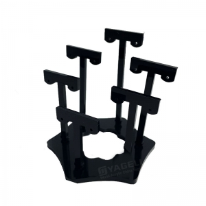 UV-beständiger, mehrstufiger Schmuckständer aus schwarzem Acryl